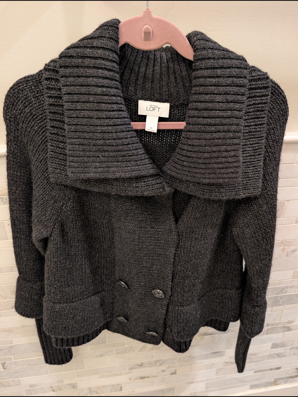LOFT Ribbed Shawl Collar Cardigan